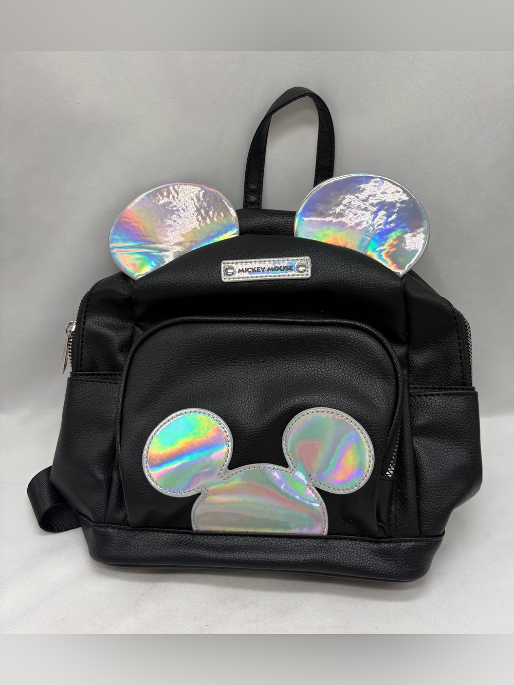 Disney Mickey Mouse Mini Backpack Black with Iridescent Ears
